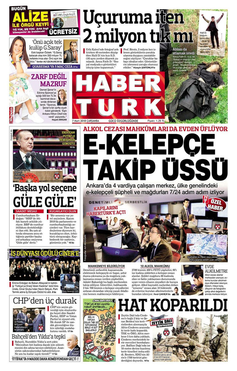 Gazete manşetleri 7 Mart 2018 Hürriyet - Sözcü - Posta - Resim: 4