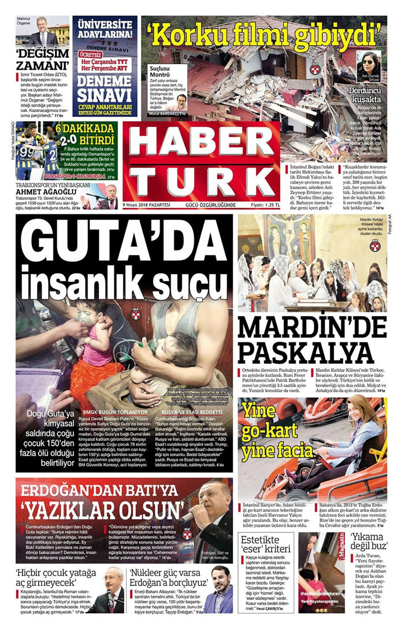 Gazete manşetleri 9 Nisan 2018 Hürriyet - Sözcü - Fanatik - Resim: 3
