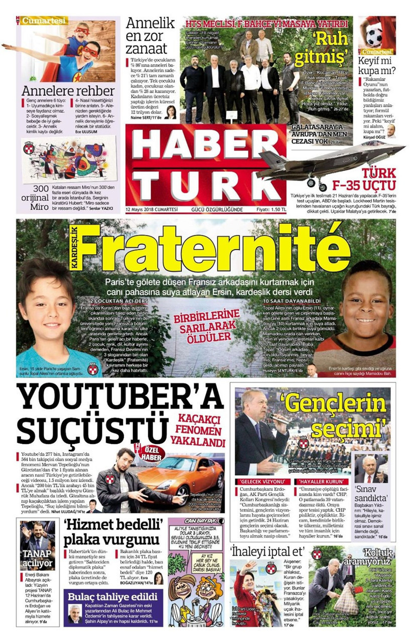 Gazete manşetleri 12 Mayıs 2018 Sözcü - Hürriyet - Sabah - Resim: 3