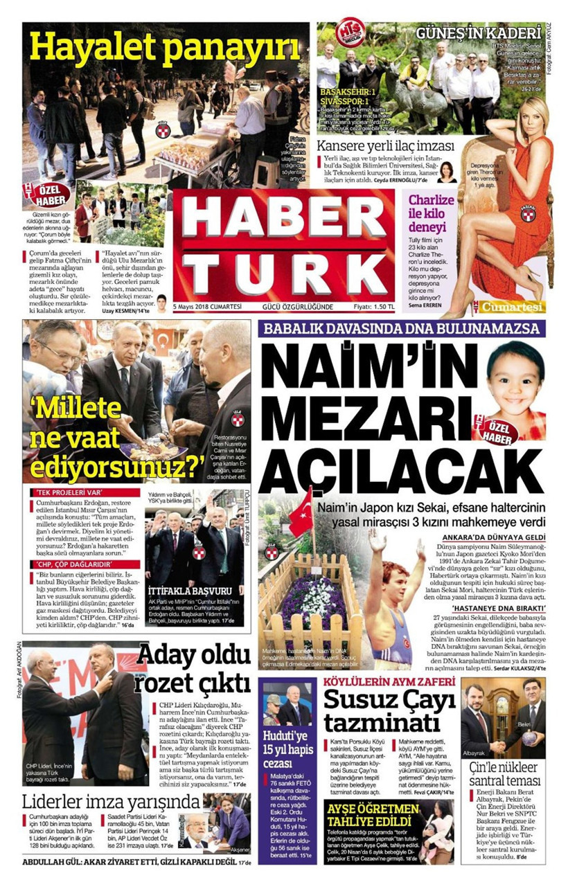 5 Mayıs 2018 Gazete Manşetleri Posta Sözcü Sabah Hürriyet - Resim: 1