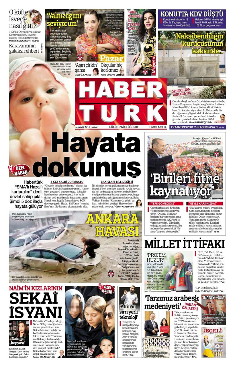 Gazete manşetleri 6 Mayıs 2018 Hürriyet - Sözcü - Fanatik - Resim: 3