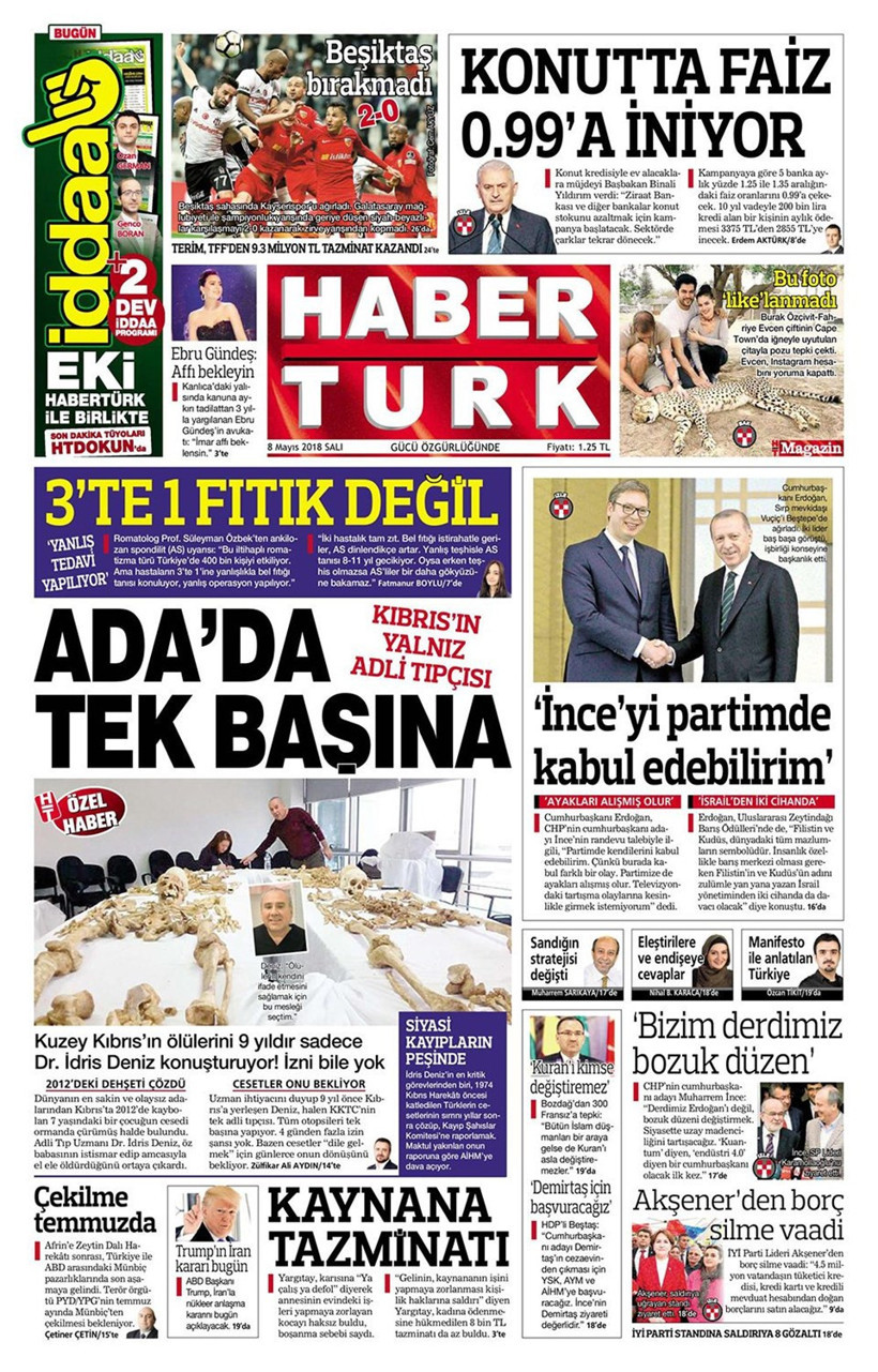 Gazete manşetleri 8 Mayıs 2018 Hürriyet - Sözcü - Habertürk - Resim: 4