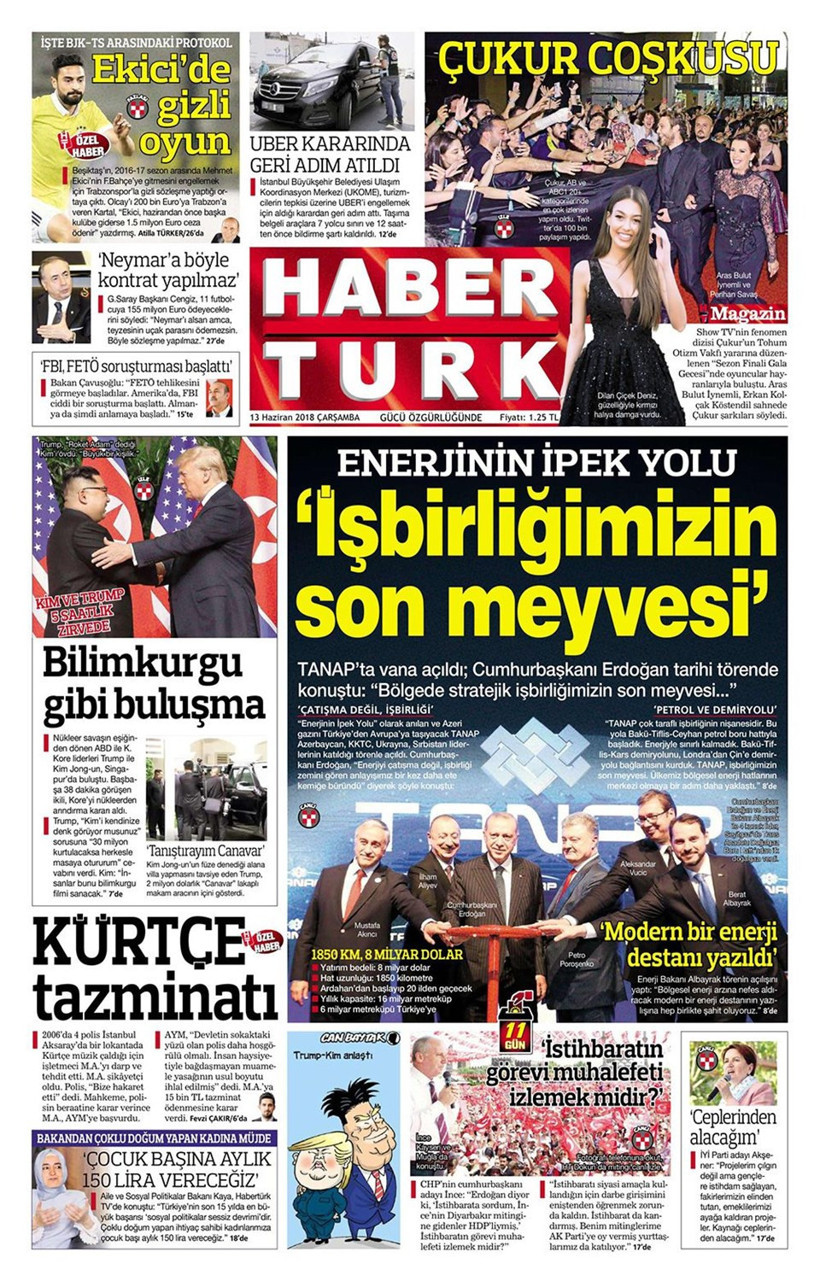 Gazete manşetleri 13 Haziran 2018 Hürriyet - Sözcü - Habertürk - Resim: 4