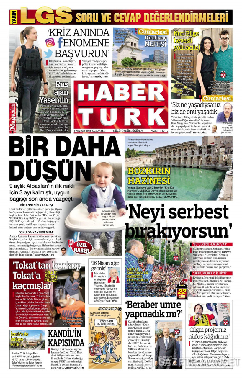 Gazete manşetlerinde bugün neler var 2 Haziran 2018? Sözcü - Hürriyet - Posta - Resim: 1