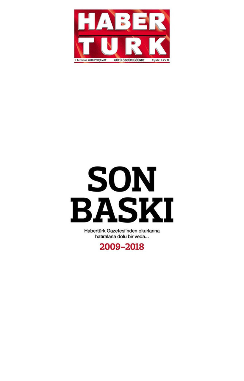 Gazete manşetleri 5 Temmuz 2018 Hürriyet - Sözcü - Habertürk - Resim: 1