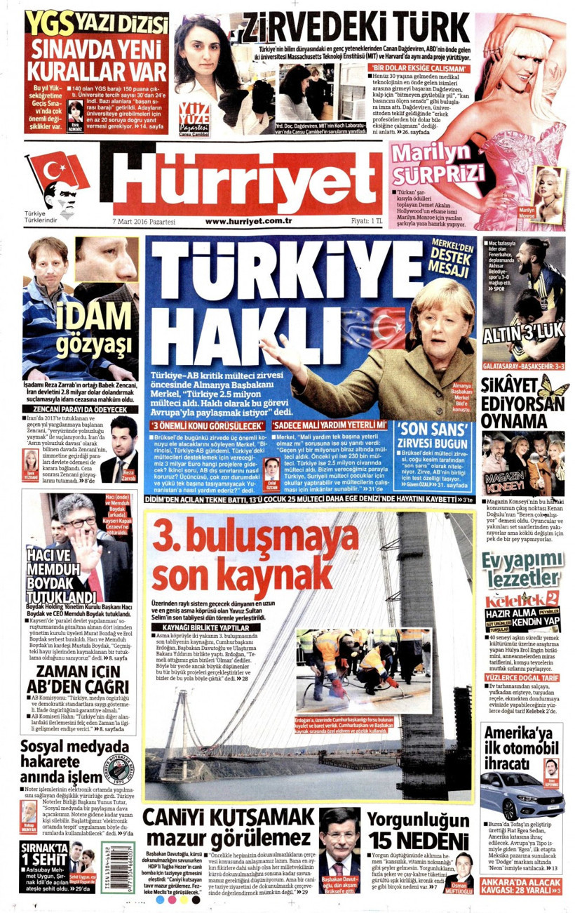 Gazete manşetleri Hürriyet - Milliyet ve Sabah ne yazdı? - Resim: 1