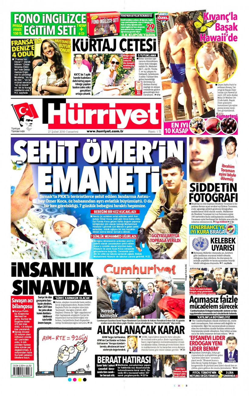 Gazete manşetleri Hürriyet - Milliyet ve Sabah ne yazdı? - Resim: 1
