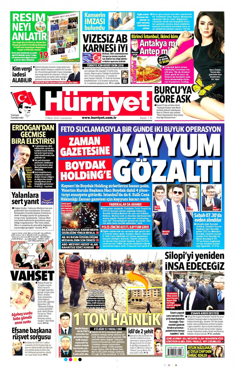 Gazete manşetleri Hürriyet - Milliyet ve Sabah ne yazdı? - Resim: 1