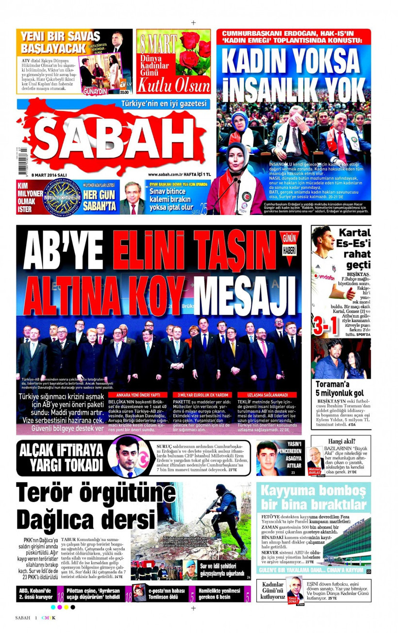 Gazete manşetleri Hürriyet - Milliyet ve Sabah ne yazdı? - Resim: 2