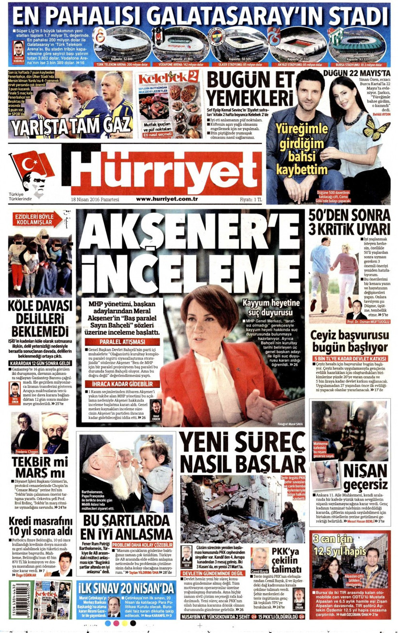 Gazete manşetleri Hürriyet - Habertürk ve Milliyet ne yazdı?  - Resim: 1