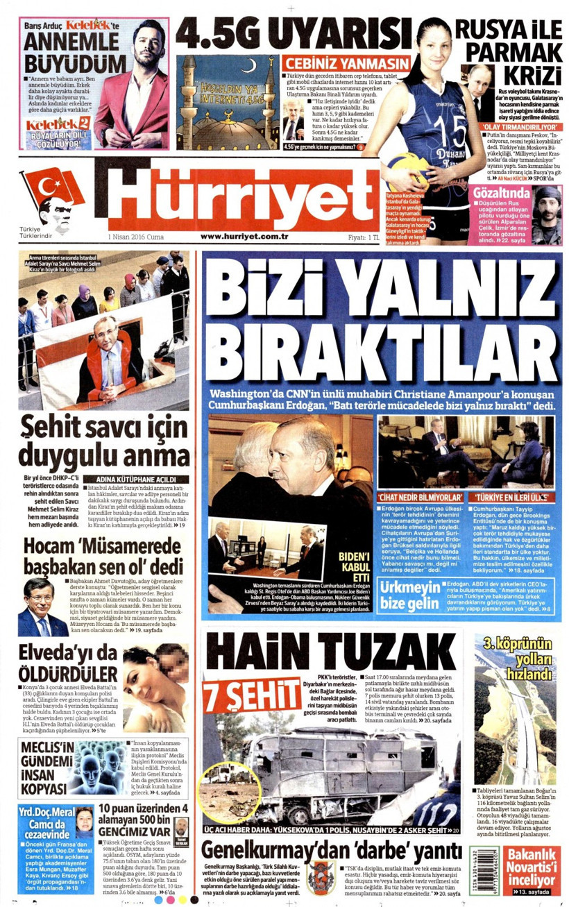 Gazete manşetleri Hürriyet - Milliyet ve Sabah ne yazdı? - Resim: 1