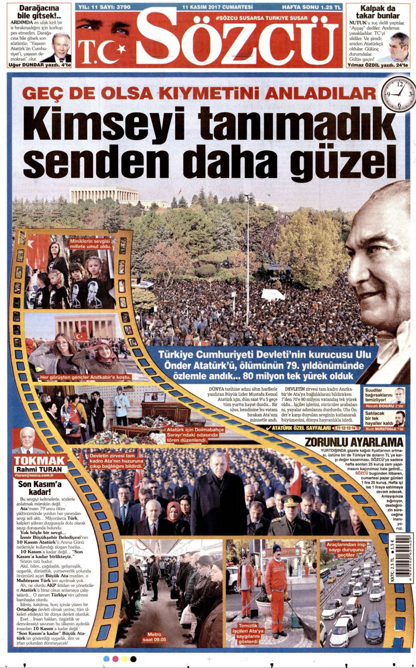 Gazete manşetleri Sözcü - Fanatik - Hürriyet 11 Kasım 2017 - Resim: 4