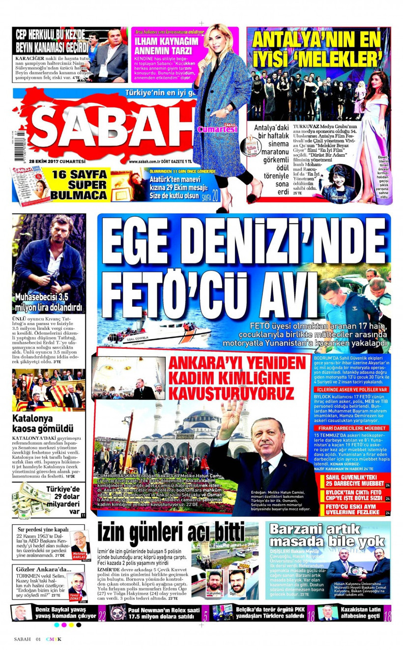 Gazete manşetleri Fanatik - Hürriyet - Sözcü 28 Ekim 2017 - Resim: 2