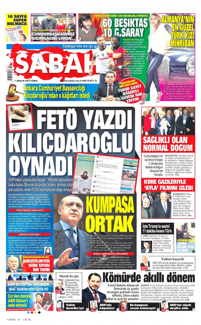 Gazete manşetleri Hürriyet - Sözcü - Habertürk 1 Aralık 2017 - Resim: 3