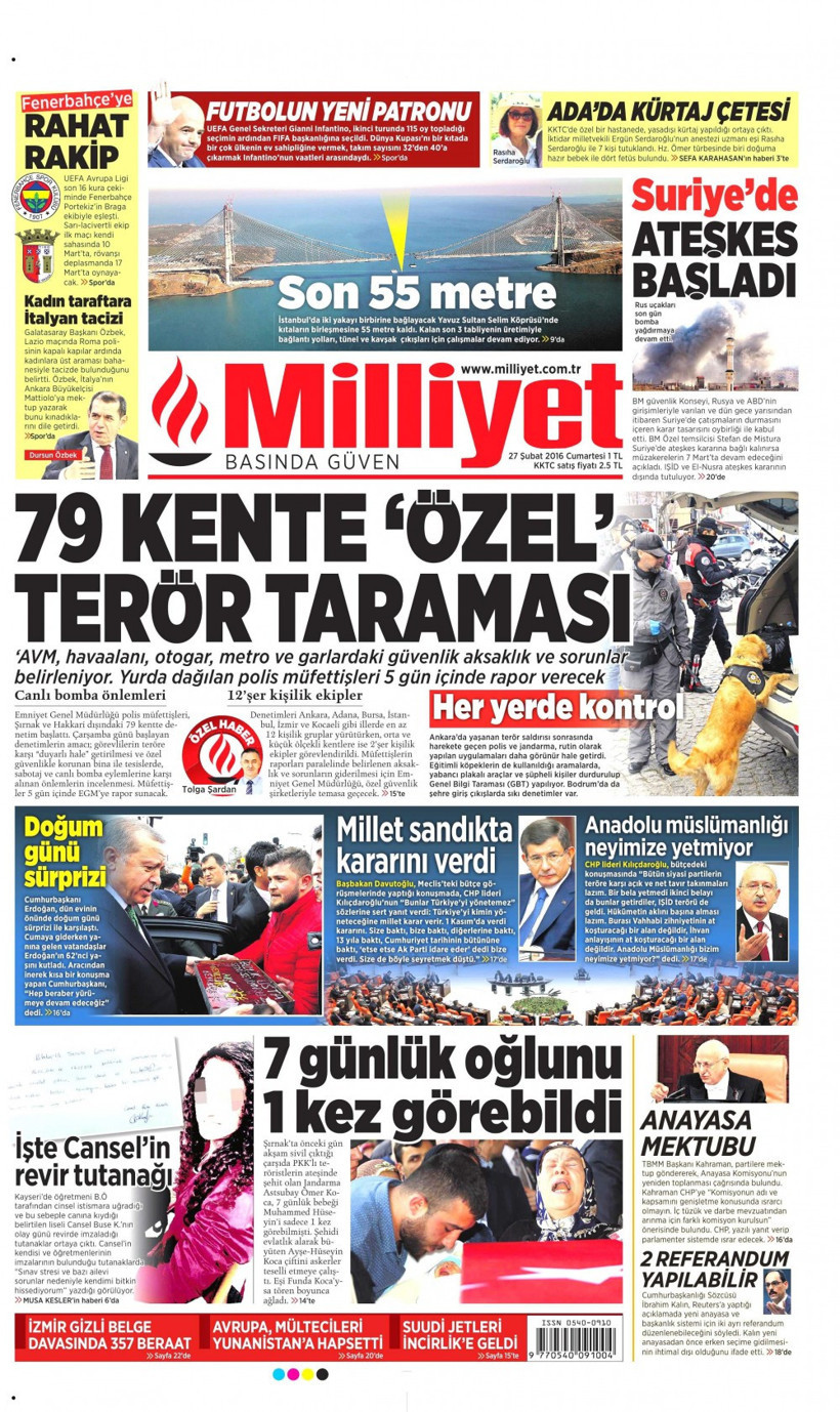 Gazete manşetleri Hürriyet - Milliyet ve Sabah ne yazdı? - Resim: 3