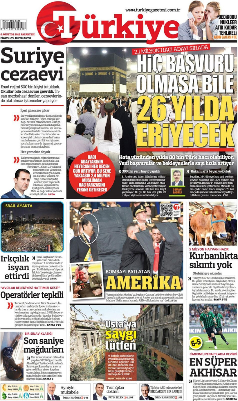 Gazete manşetleri 6 Ağustos 2018 Hürriyet - Posta - Sabah - Resim: 4