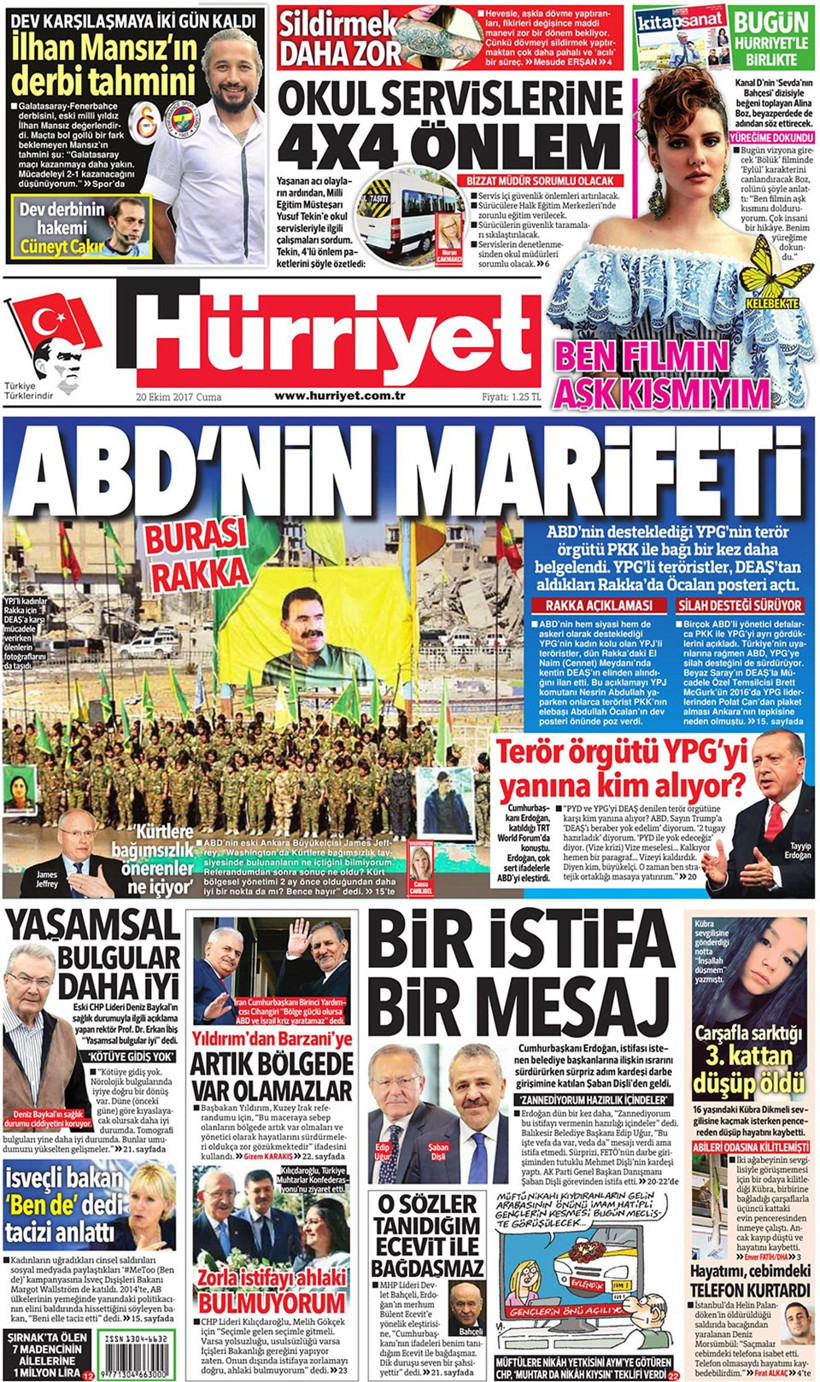 Gazete manşetleri Sözcü - Hürriyet - Habertürk 20 Ekim  - Resim: 1