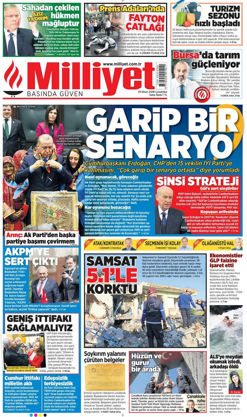 Gazete manşetleri 25 Nisan 2018 Hürriyet - Sözcü - Habertürk - Resim: 4