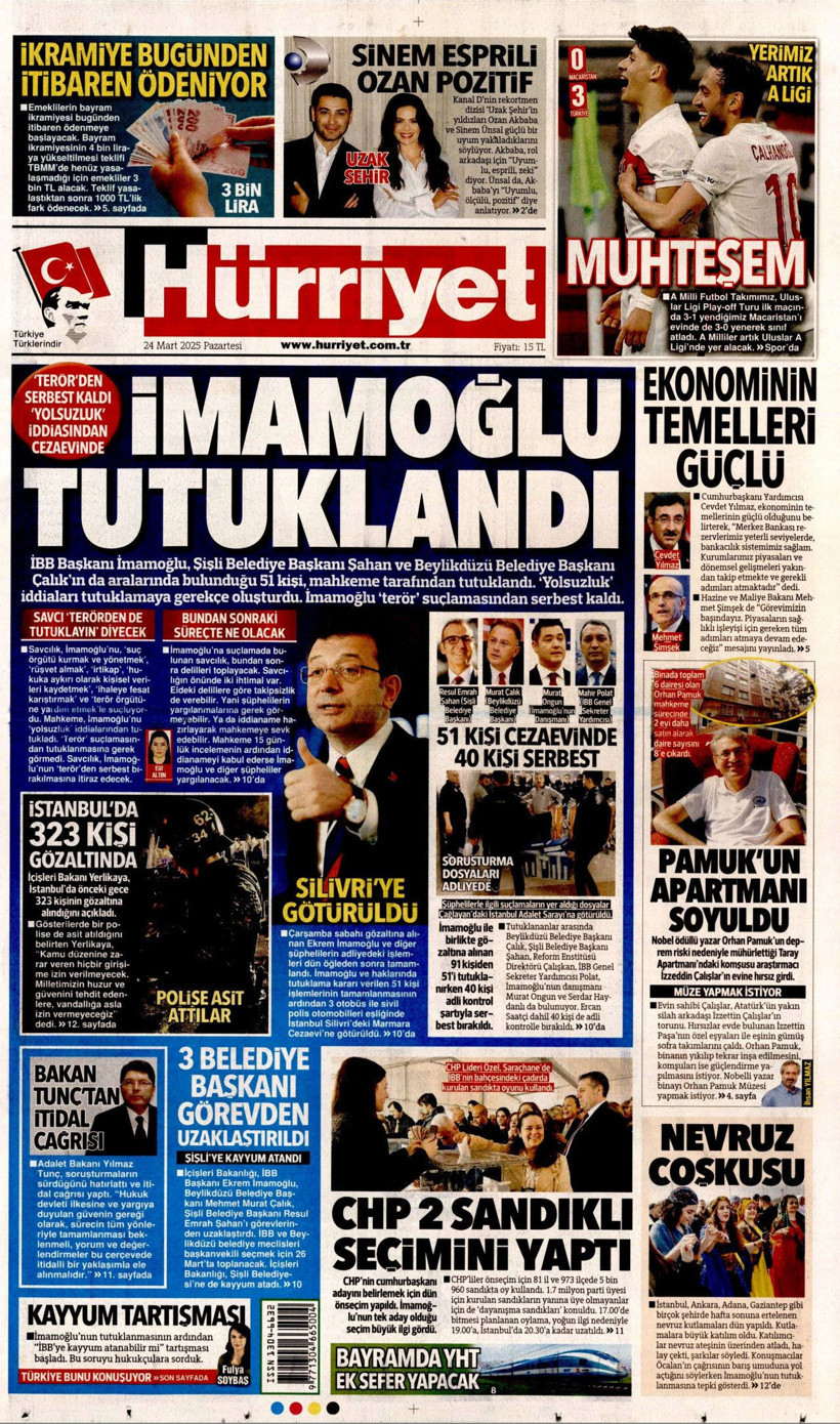 İBB Başkanı Ekrem İmamoğlu'nun tutuklanması gazete manşetlerinde! Hangi gazete nasıl gördü? - Resim: 3