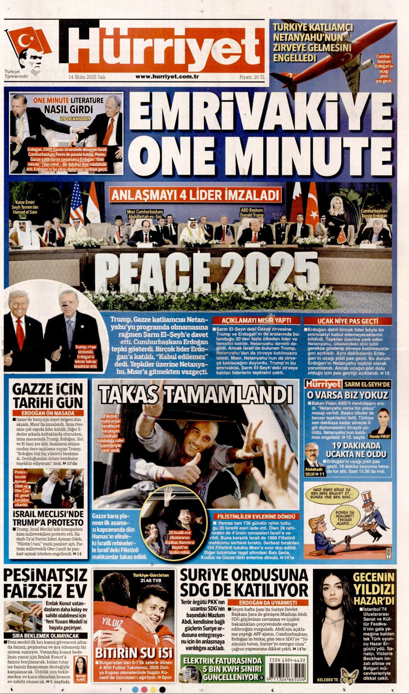Mısır'daki Gazze zirvesi için hangi gazete ne manşet attı? Sözcü ve Cumhuriyet - Resim: 3