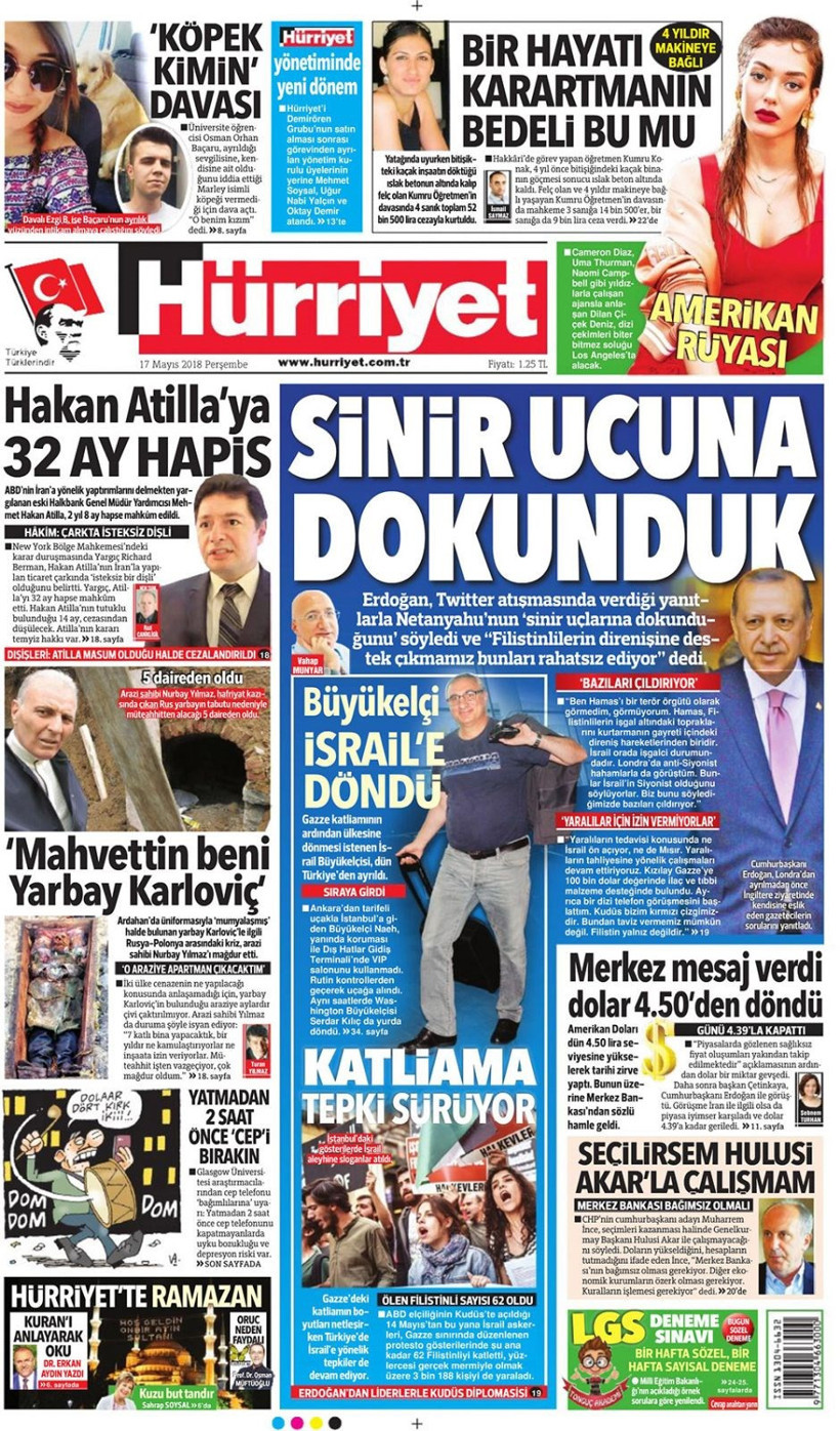 Gazete manşetleri 17 Mayıs 2018 Hürriyet - Sözcü - Habertürk - Resim: 4