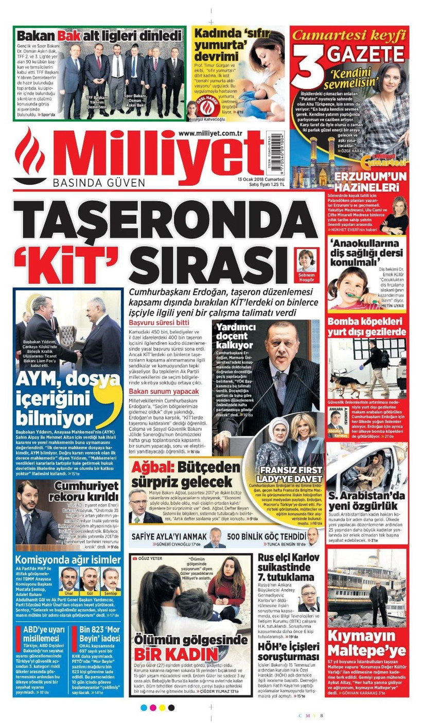 Gazete manşetleri Hürriyet - Sözcü - Fanatik 13 Ocak 2018 - Resim: 3