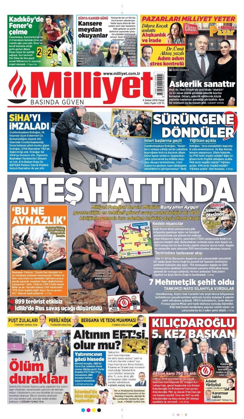 Gazete manşetleri Hürriyet-Milliyet-Sözcü 4 Şubat 2018 - Resim: 2