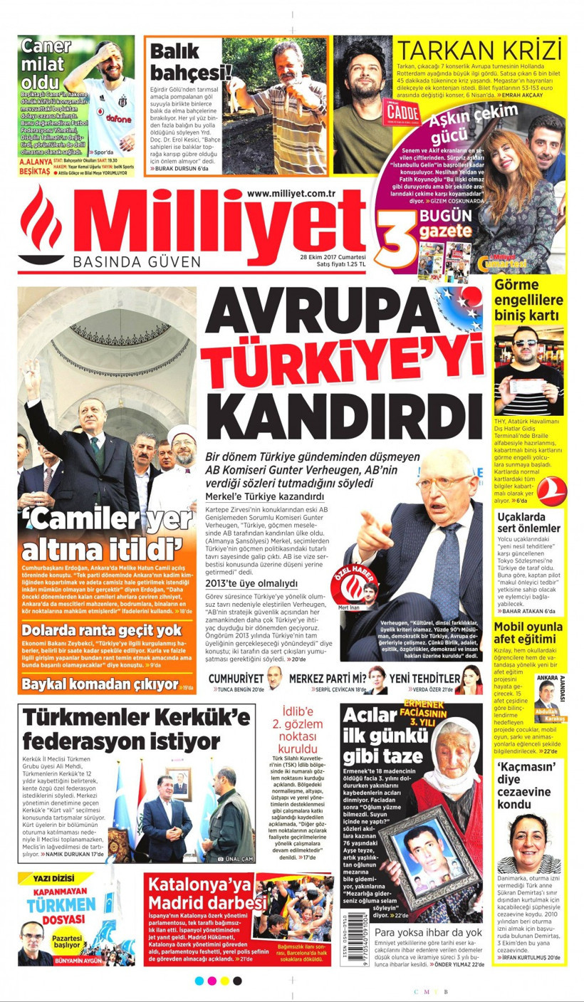 Gazete manşetleri Fanatik - Hürriyet - Sözcü 28 Ekim 2017 - Resim: 4