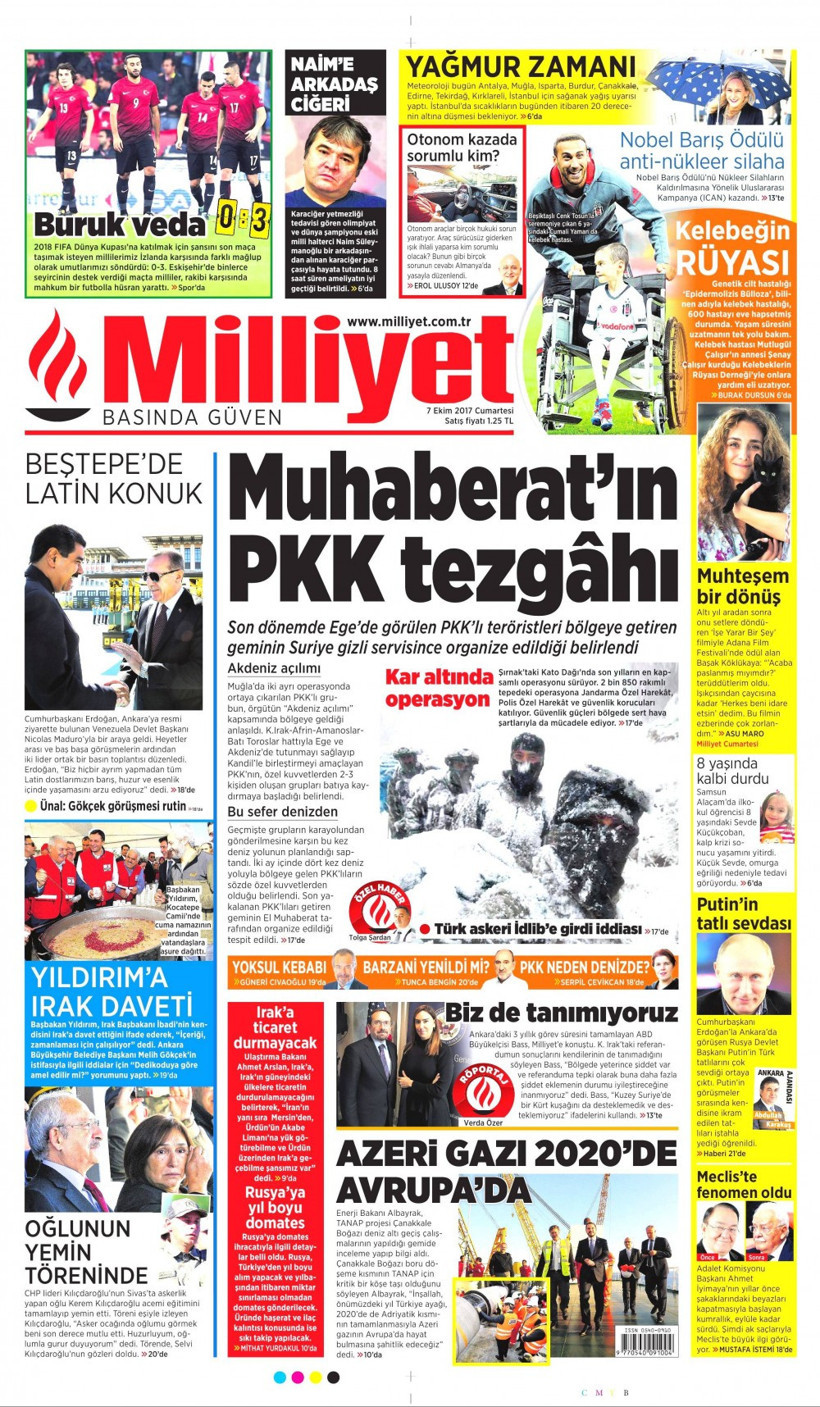 Gazete manşetleri Hürriyet - Fanatik - Milliyet 7 Ekim 2017 - Resim: 4
