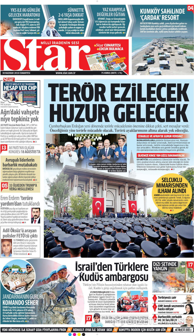 Gazete manşetleri 30 Haziran 2018 Hürriyet - Sözcü - Habertürk - Posta - Resim: 2