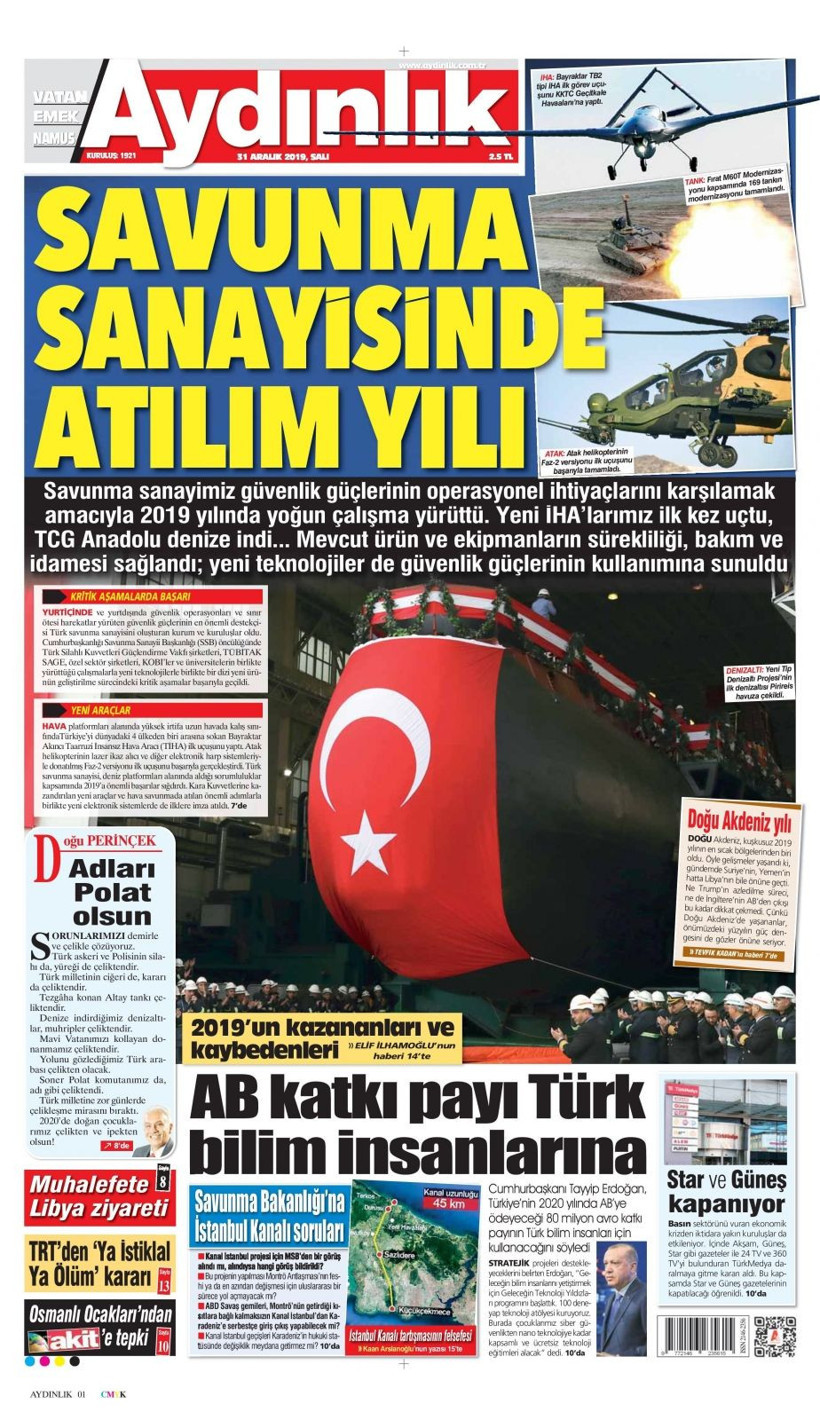 31 Aralık 2019 Salı günü gazete manşetleri hangi gazete ne yazdı? - Resim: 3