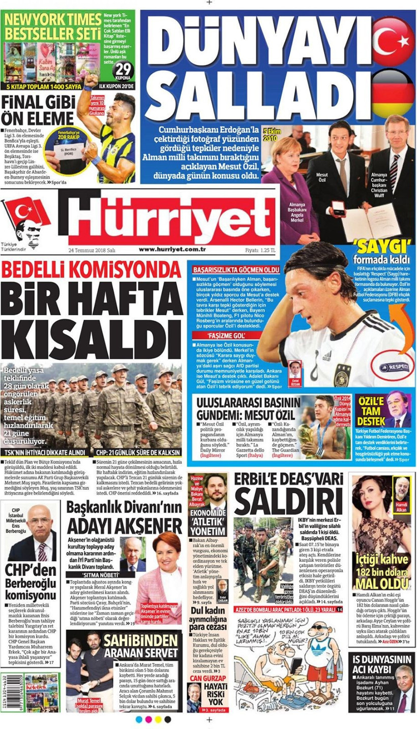 Gazete manşetleri 24 Temmuz 2018 Hürriyet - Posta - Sabah - Resim: 3