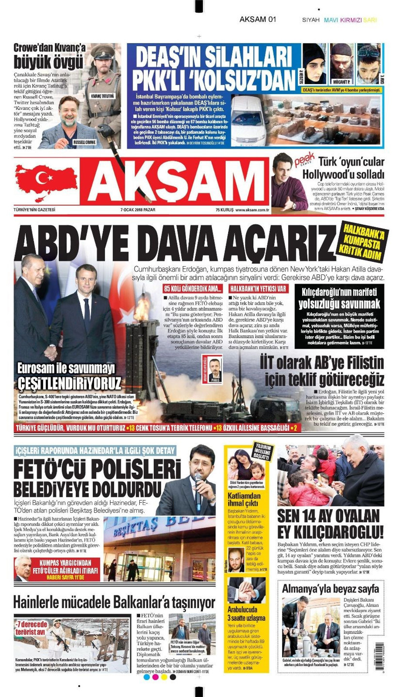 Gazete manşetleri Hürriyet - Sözcü- Sabah 7 Ocak 2018 - Resim: 2