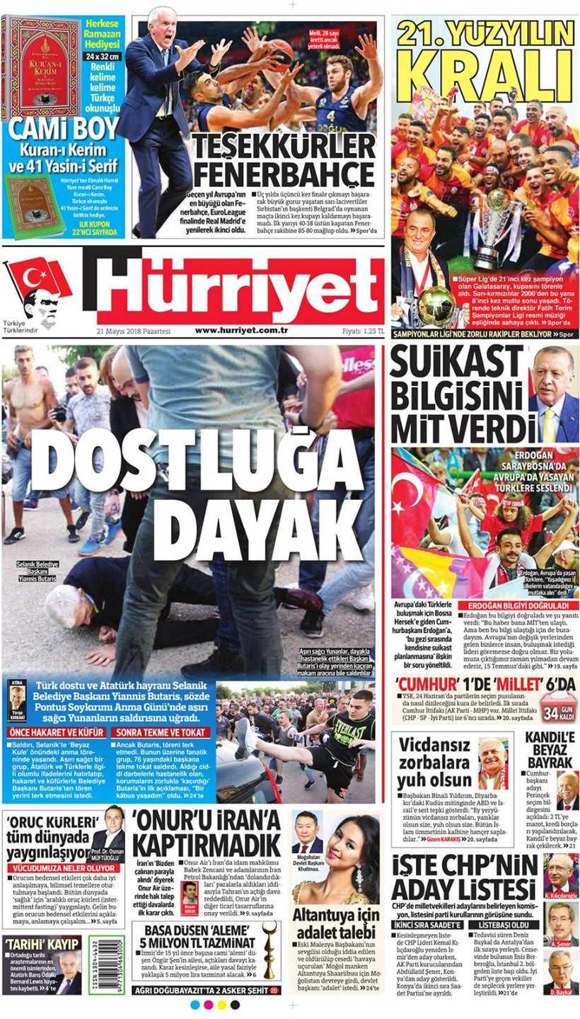 Gazete manşetleri 21 Mayıs 2018 Hürriyet - Sözcü - Fanatik - Resim: 3