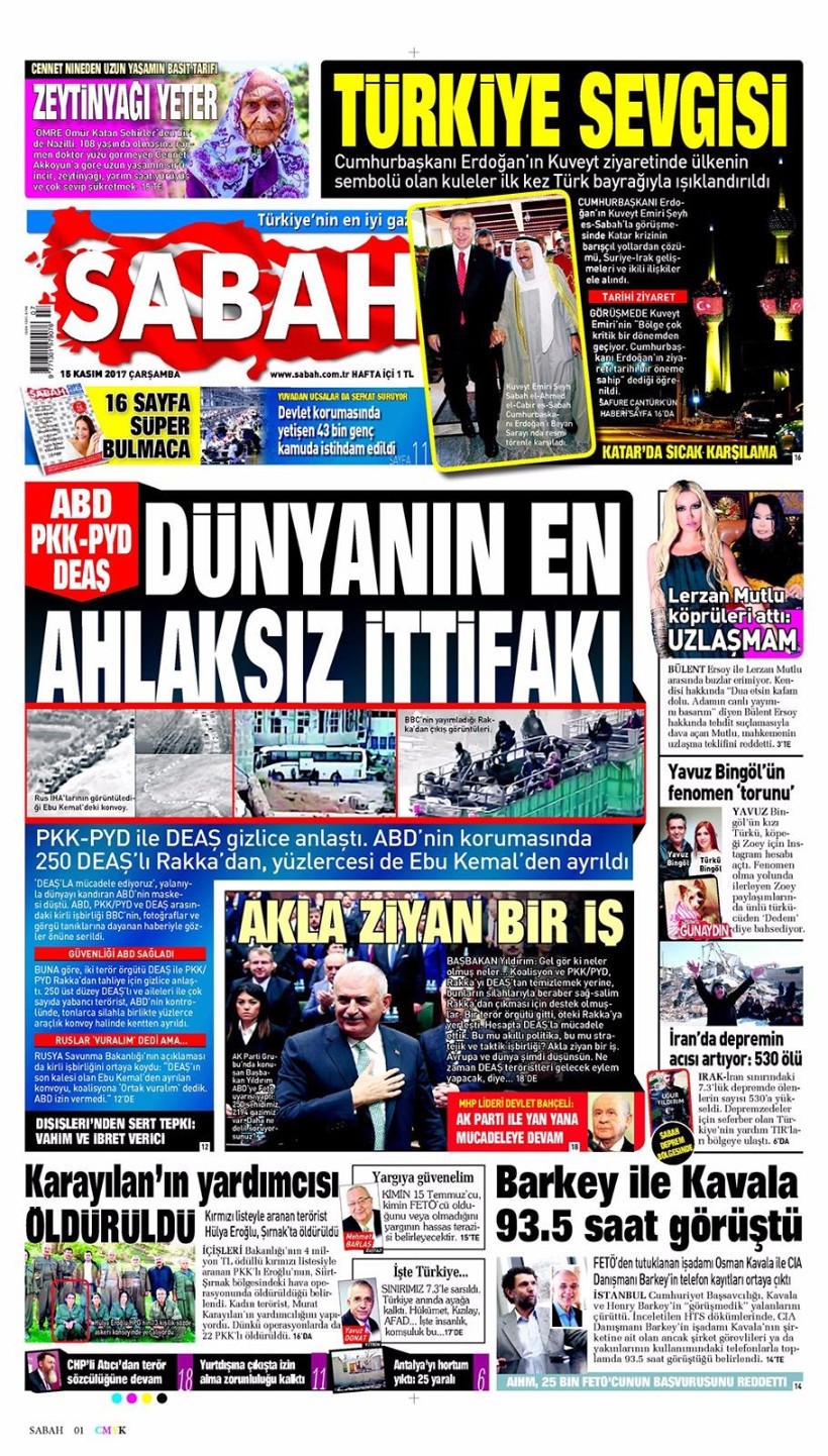 Gazete manşetleri Sözcü - Fanatik - Hürriyet 15 Kasım 2017  - Resim: 3