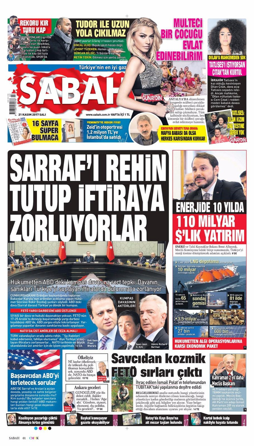 Gazete manşetleri Hürriyet - Sözcü - Fanatik 21 Kasım 2017 - Resim: 4