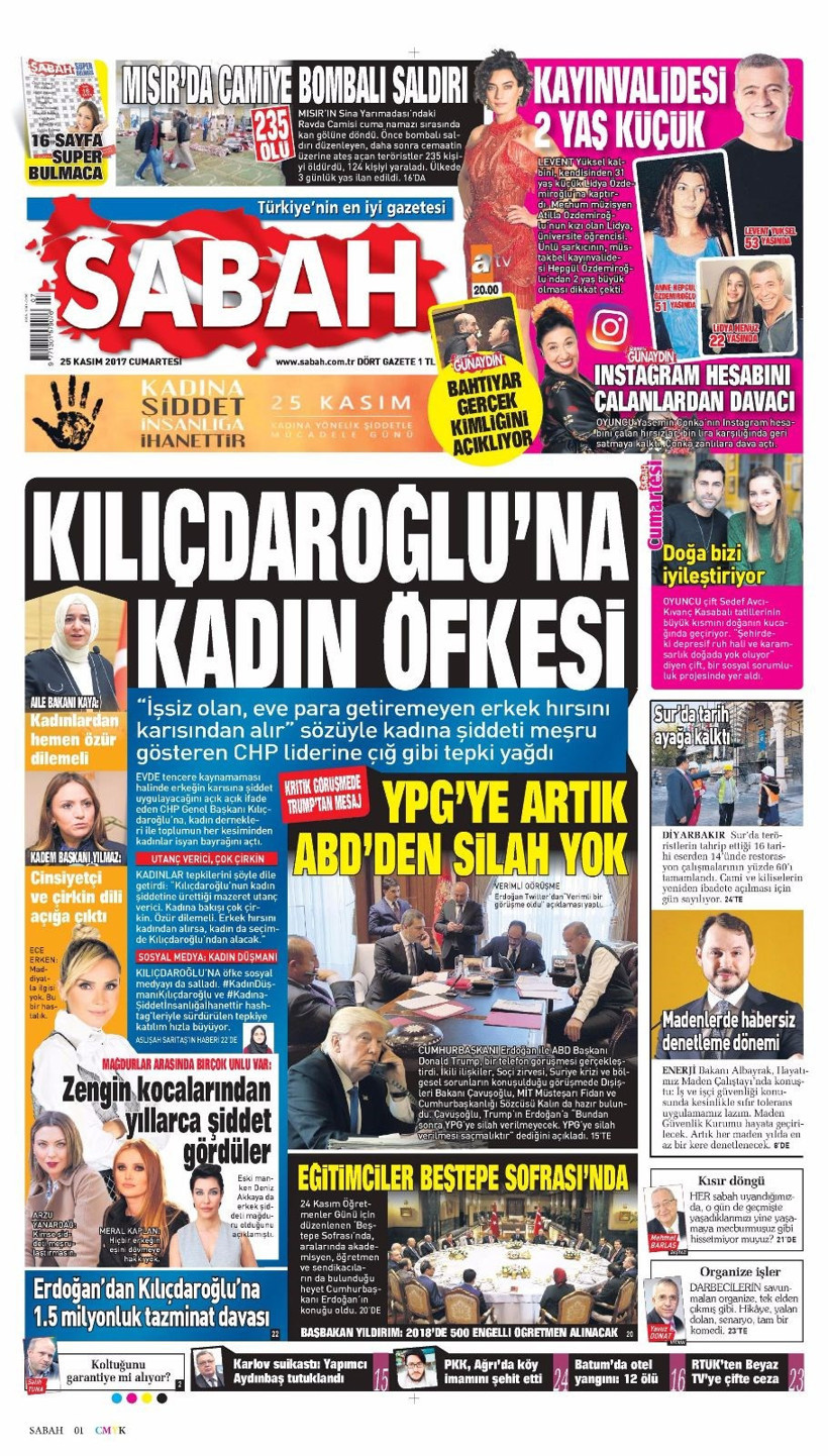 Gazete manşetleri Hürriyet - Fanatik - Fotomaç 25 Kasım 2017 - Resim: 3