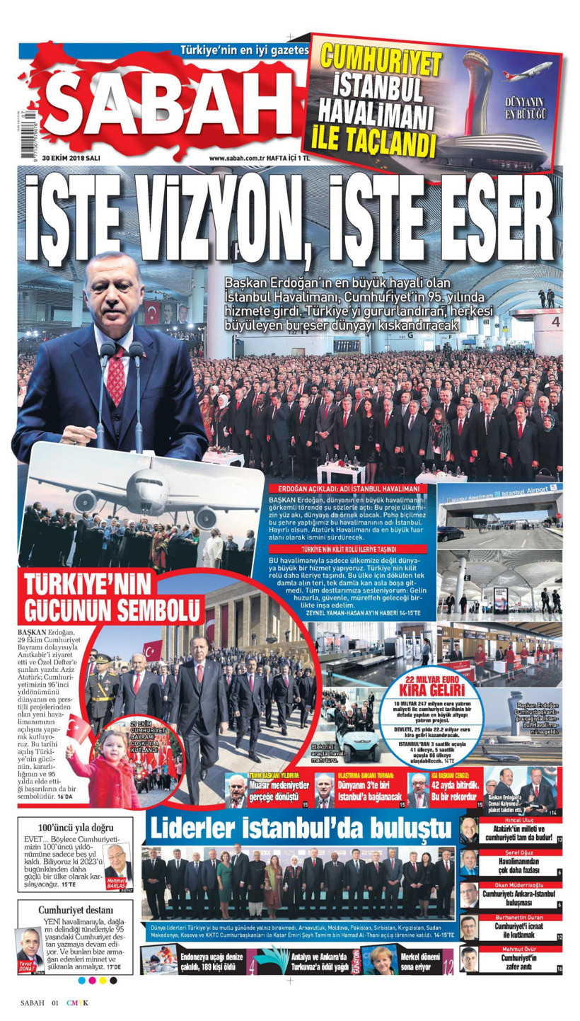 Gazete manşetleri 30 Ekim 2018 Posta - Sözcü - Milliyet - Hürriyet - Resim: 3