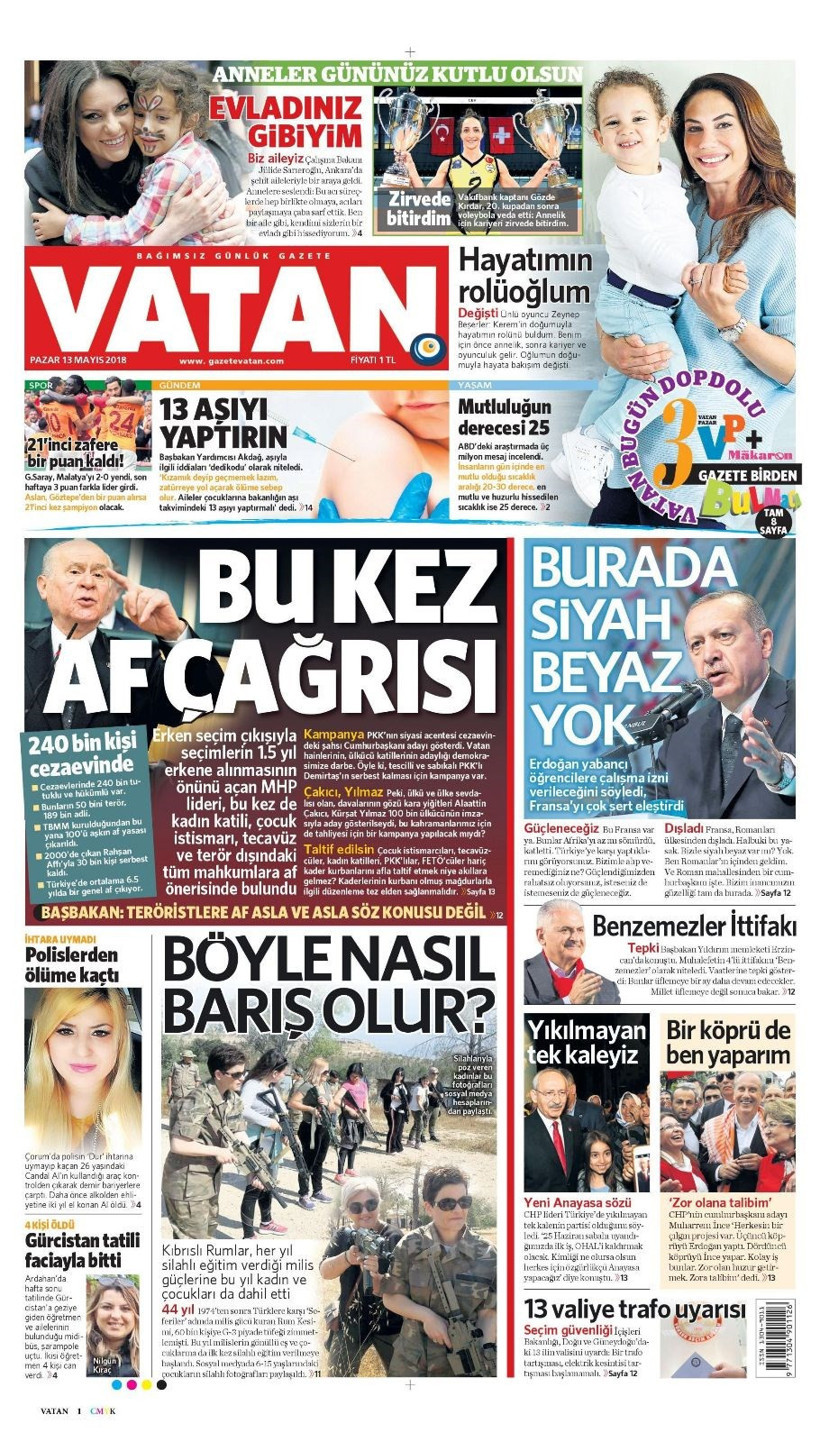 Gazete manşetleri 12 Mayıs 2018 Hürriyet - Sözcü - Fanatik - Resim: 3
