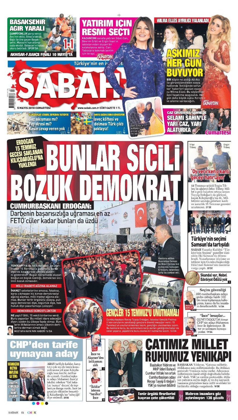 5 Mayıs 2018 Gazete Manşetleri Posta Sözcü Sabah Hürriyet - Resim: 3
