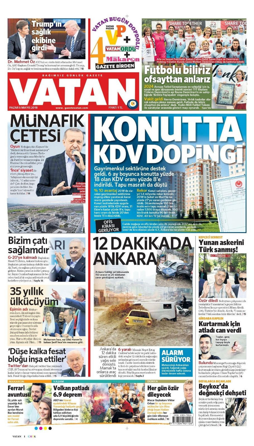 Gazete manşetleri 6 Mayıs 2018 Hürriyet - Sözcü - Fanatik - Resim: 4