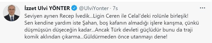MHP Genel Başkan Yardımcısı Yönter'den Şahan Gökbakar'a tepki - Resim: 2