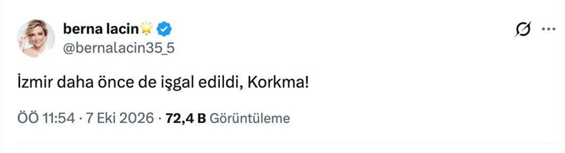 Berna La&ccedil;in'den skandal İzmir paylaşımı! Soruşturma başlatıldı - Resim: 0
