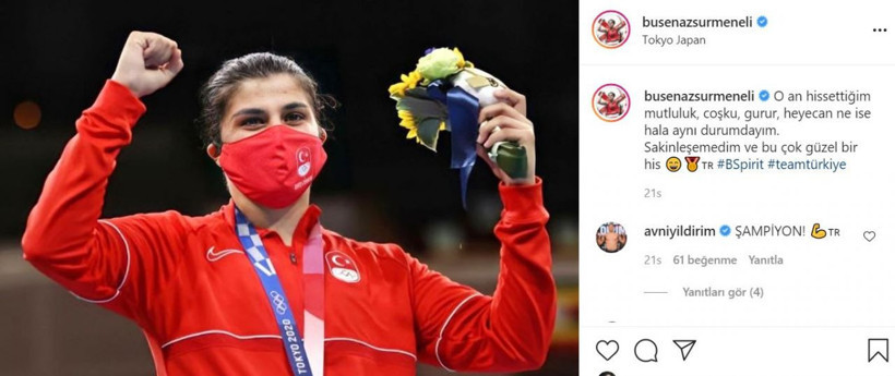 Kerem Bürsin'in madalya tweetine Busenaz Sürmeneli'den ahlaklı cevap - Resim: 2