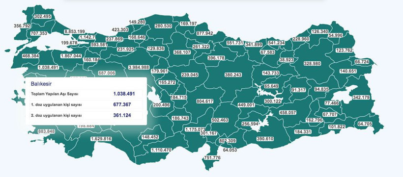 Türkiye'de toplam aşı sayısı 48 milyon dozu geçti Nüfusunun yarısı aşılanan 8 il belli oldu - Resim: 4