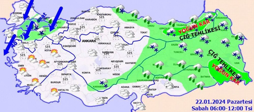 Meteoroloji 23 şehri uyardı! Lapa lapa kar yağacak sıcaklık 10 derece düşecek! İl il hava durumu... - Resim: 2