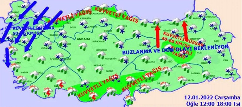 İstanbullular için kar ve fırtına uyarısı! Orhan Şen karın biteceği tarih ve saati verdi! 8 ile 'sarı' 1 ile 'turuncu' alarm - Resim: 1