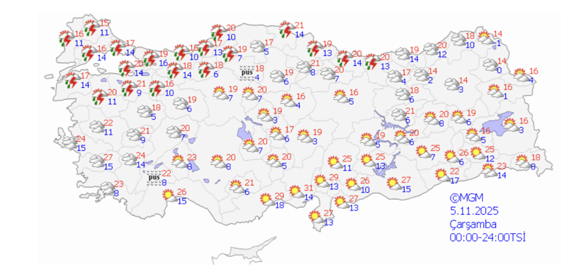 Şemsiyenizi almadan çıkmayın! Meteoroloji'den 20 kente sağanak uyarısı - Resim: 4