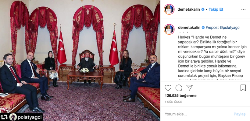Demet Akalın Hande Yener Cumhurbaşkanı Erdoğan'ı ziyaret etti etek boyu olay oldu - Resim: 3