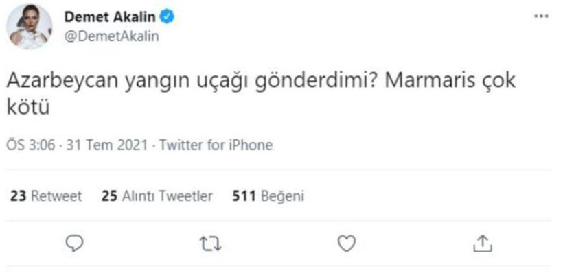 Demet Akalın Azerbaycan twitiyle rezil oldu twitini anında yok etti - Resim: 3